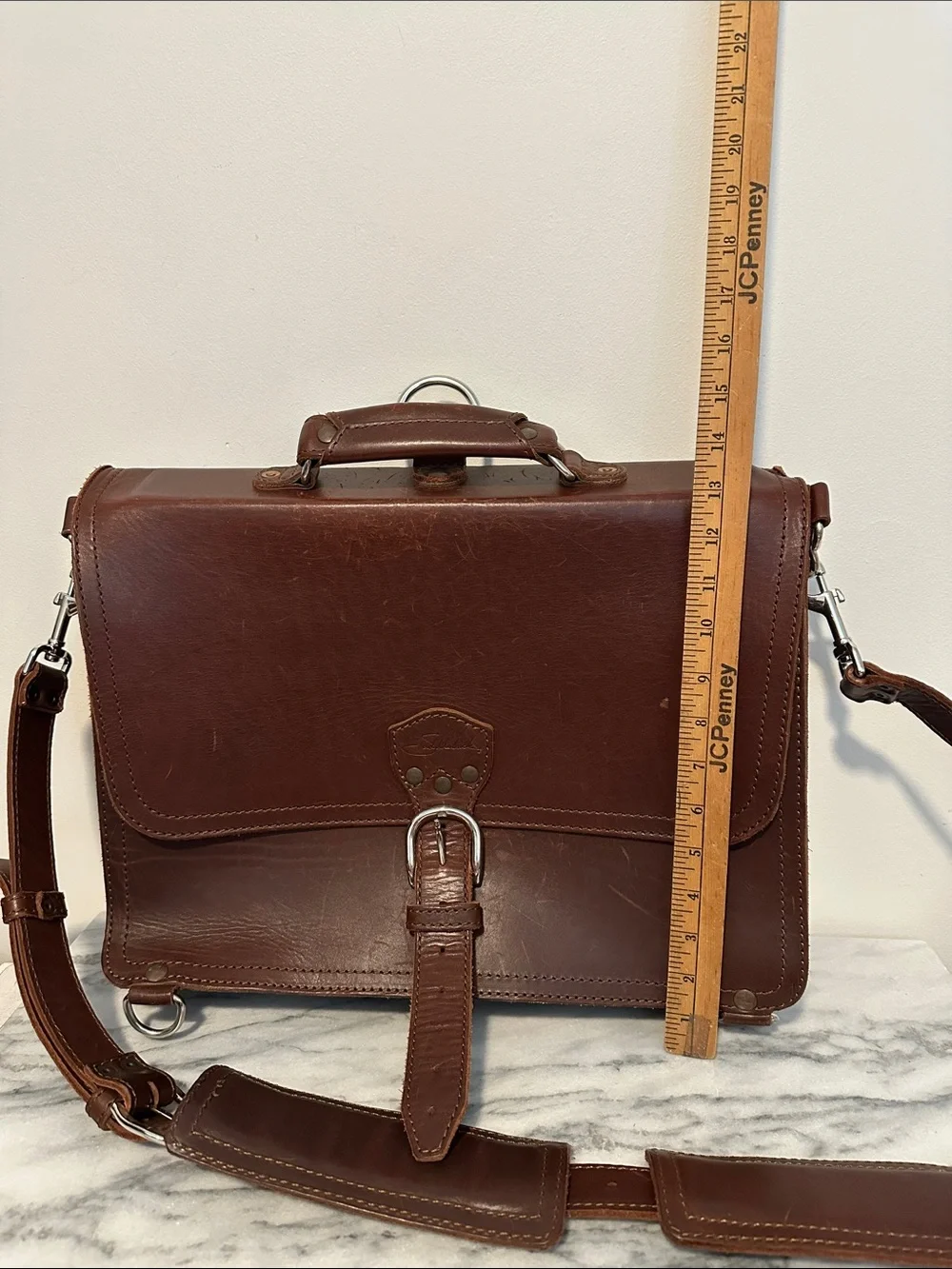 Saddleback Leather Co. Slim Briefcase Chestnut Full Grain Leather Messenger Bag